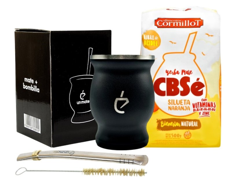 Un Mate set černý + Yerba Mate dle výběru - Příchuť: Mate Green MAS Energia