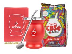 Un Mate Set červený + Yerba Mate dle výběru