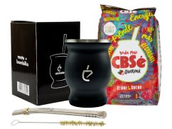 Un Mate set černý + Yerba Mate dle výběru