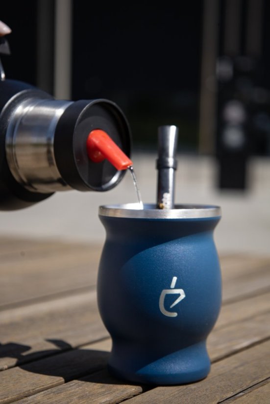 Un Mate Set modrý + Yerba Mate dle výběru - Příchuť: CBSé Energia