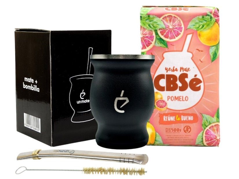 Un Mate set černý + Yerba Mate dle výběru - Příchuť: Mate Green MAS Energia