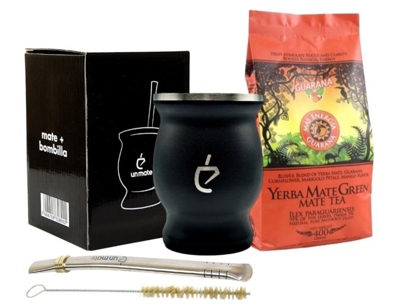 Un Mate set černý + Yerba Mate dle výběru - Příchuť: Mate Green MAS Energia