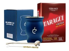 Un Mate Set modrý + Yerba Mate dle výběru