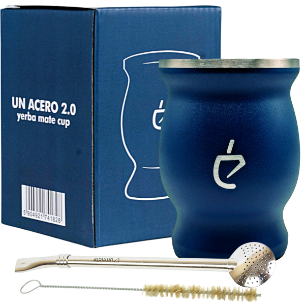 Un Mate Set modrý + Yerba Mate dle výběru - Příchuť: CBSé Naranja