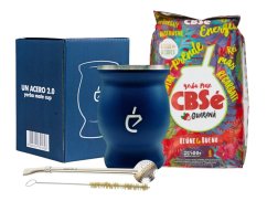 Un Mate Set modrý + Yerba Mate dle výběru