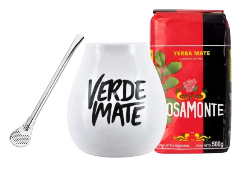 Set Verde Mate bílý + Yerba Mate dle výběru - Příchuť: Rosamonte Tradicional