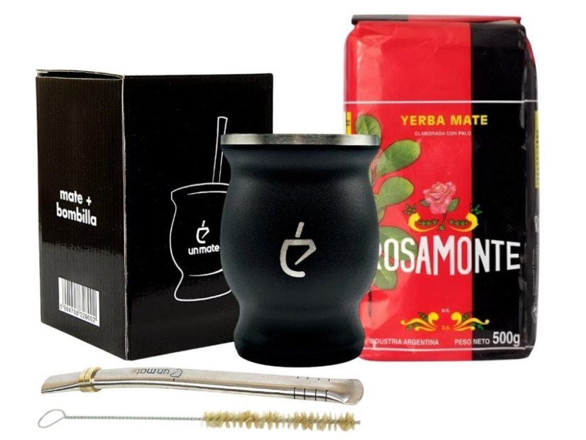 Un Mate set černý + Yerba Mate dle výběru - Příchuť: Mate Green MAS Energia