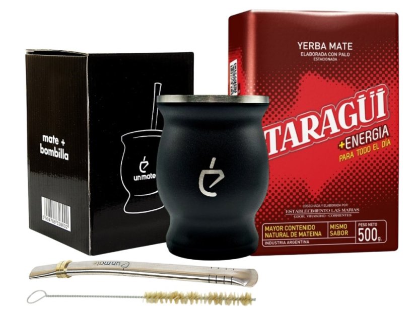 Un Mate set černý + Yerba Mate dle výběru - Příchuť: Mate Green MAS Energia