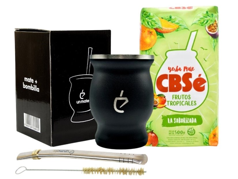 Un Mate set černý + Yerba Mate dle výběru - Příchuť: Mate Green MAS Energia